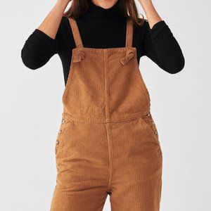 NWT Faherty Overalls Cotton  Jumpsuit Cord Brown Small